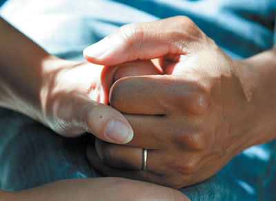 couple holding hands