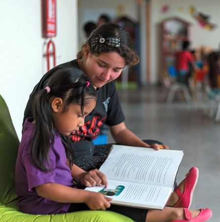 "Reading bags" contained books for children and adolescents