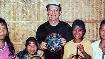 The "original" crafters and Fr. Vinnie in 2001