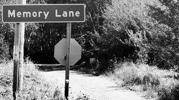 Empty street with Memory Lane sign