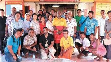 Pilgrims at Sangam temple