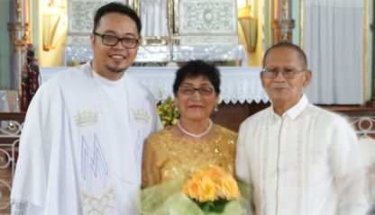 Fr. Kurt Zion Pala celebrating 50 years of forever with this couple.