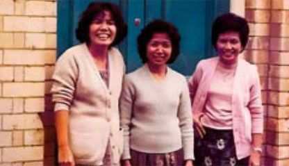 First Columban Lay Missionaries Elena Wood, Zosing Mecasio and Amparo Abalos.
