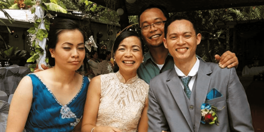 Kurt Zion Pala with his mother, sister and her husband