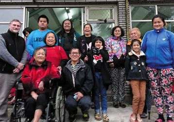 Adai (center, in wheelchair) and views of the TianGou Chapel