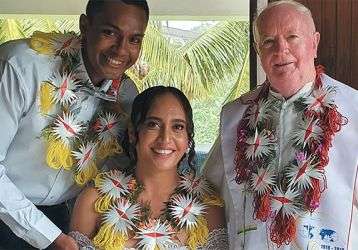 Jonathan, Hilda and Fr. John McEvoy