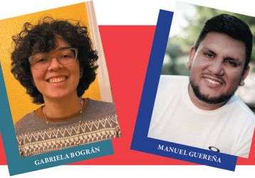Oscar Romero Program scholarship recipients Gabriela Bográn and Manuel Guereña
