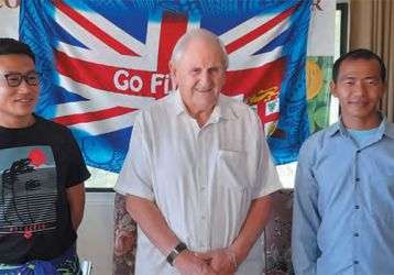 Fr. Donal (center) with Francis (left) and Kyaw Zaw