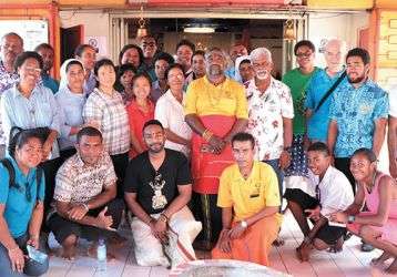 Pilgrims at Sangam temple