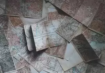 Maps laying on a table
